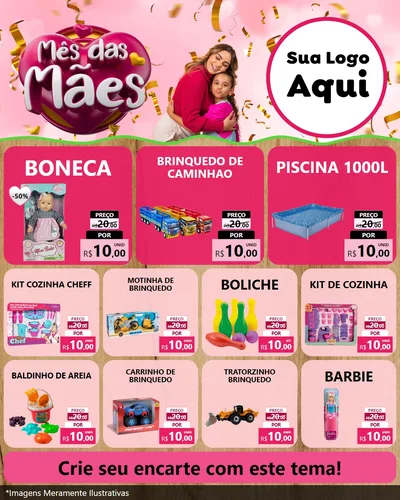 Modelo de Rede Social para Feed Instagram com o tema Mês das Mães para Brinquedos