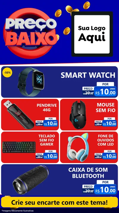 Modelo de TV para TV Vertical com o tema Preço Baixo para Informática