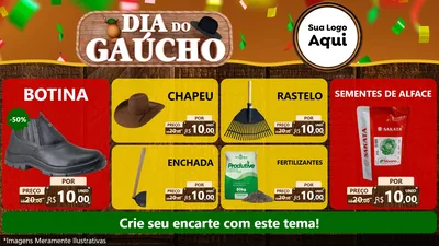 Modelo de TV para TV Horizontal com o tema Dia do Gaúcho para Agropecuária