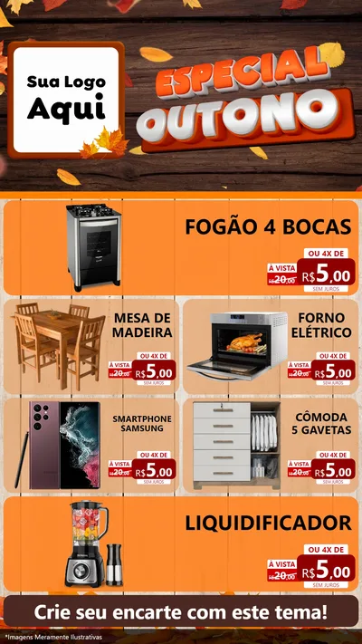 Modelo de TV para TV Vertical com o tema Especial Outono para Móveis e Eletro