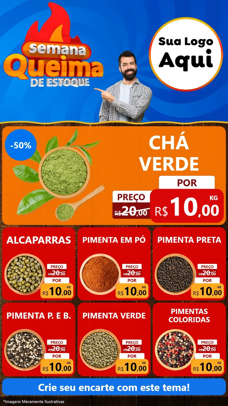 Modelo de Rede Social para Stories com o tema Semana Queima de Estoque para Produtos Naturais