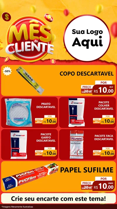 Modelo de TV para TV Vertical com o tema Mês do Cliente para Embalagens