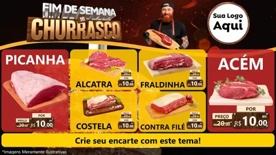 Modelo de TV para TV Horizontal com o tema Fim de Semana do Churrasco para Açougue