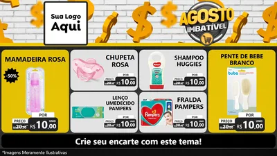 Modelo de TV para TV Horizontal com o tema Agosto imbatível para Bebês