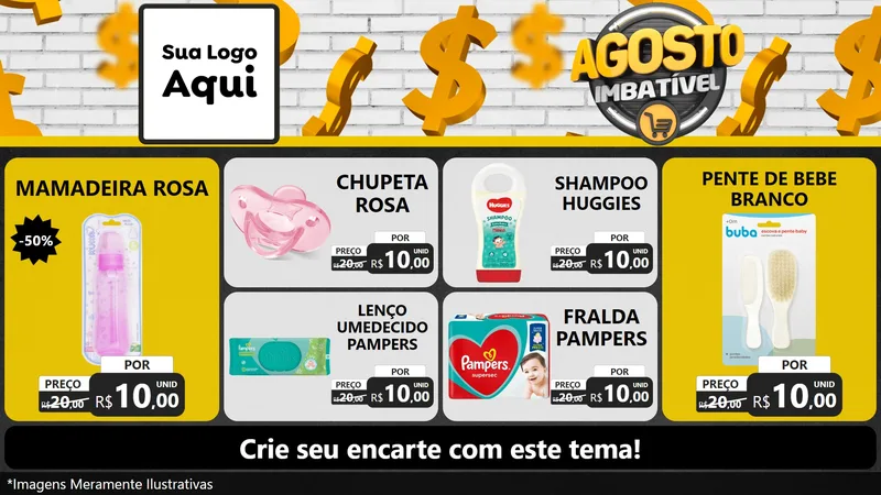 Modelo de TV para TV Horizontal com o tema Agosto imbatível para Bebês