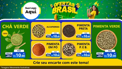 Modelo de TV para TV Horizontal com o tema Ofertas Semana do Brasil para Produtos Naturais