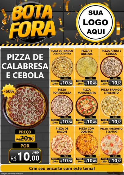 Modelo de Encarte para Encarte A4 Vertical com o tema Bota Fora para Pizzaria
