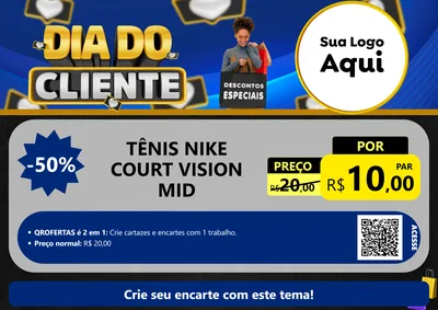 Modelo de Cartaz para Cartaz A4 Horizontal com o tema Dia Do Cliente para Calçados