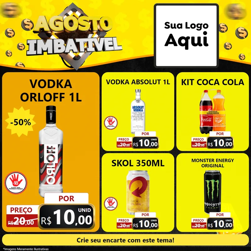 Modelo de Rede Social para Feed Facebook com o tema Agosto Imbatível para Distribuidora de bebidas