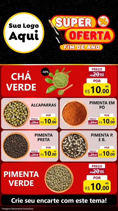 Modelo de TV para TV Vertical com o tema Super Oferta Fim de Ano para Produtos Naturais