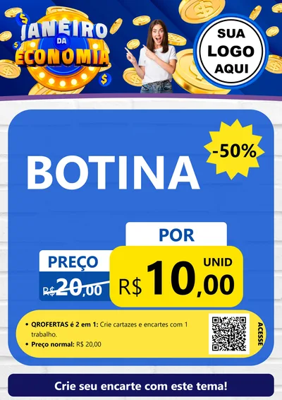 Modelo de Cartaz para Cartaz A4 Vertical com o tema Janeiro da Economia para Agropecuária