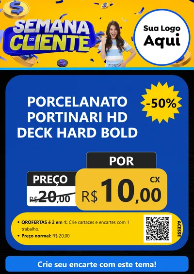 Modelo de Cartaz para Cartaz A4 Vertical com o tema Semana do Cliente para Pisos e revestimentos