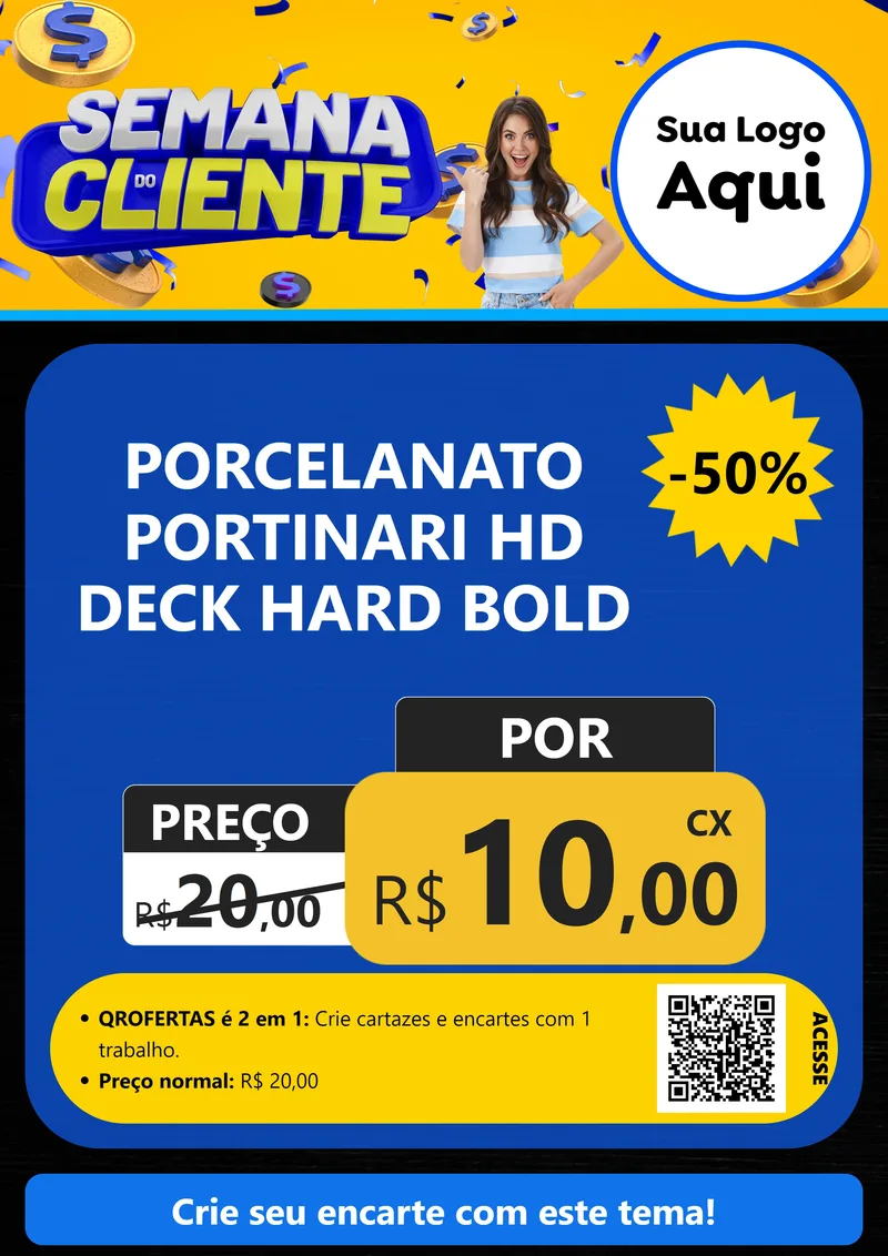 Modelo de Cartaz para Cartaz A4 Vertical com o tema Semana do Cliente para Pisos e revestimentos