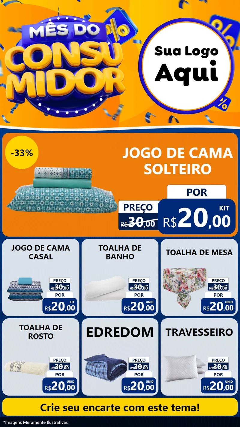 Modelo de Rede Social para Stories com o tema Mês do Consumidor para Cama, Mesa e Banho