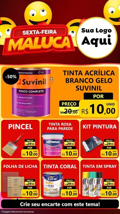 Modelo de Rede Social para Stories com o tema Sexta-feira Maluca para Tintas e Ferramentas
