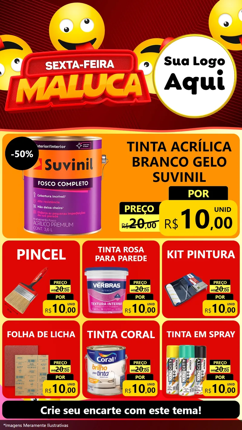 Modelo de Rede Social para Stories com o tema Sexta-feira Maluca para Tintas e Ferramentas