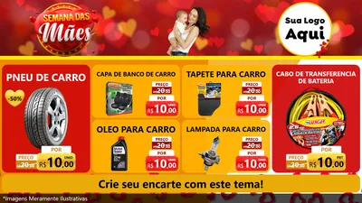 Modelo de TV para TV Horizontal com o tema Semana das Mães para Auto peças