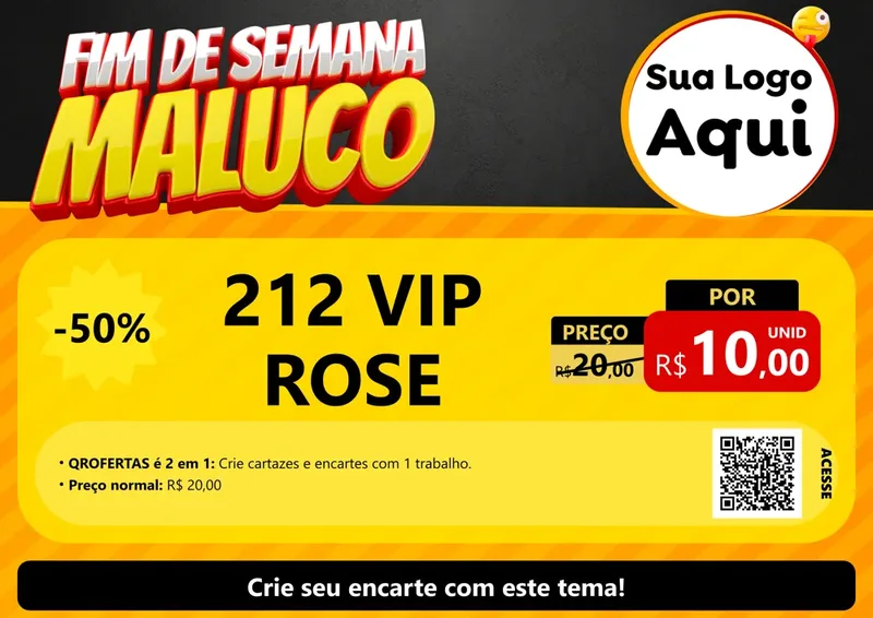 Modelo de Cartaz para Cartaz A4 Horizontal com o tema Final de Semana Maluco para Perfumes