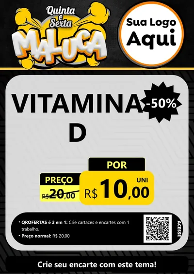 Modelo de Cartaz para Cartaz A4 Vertical com o tema Quinta e Sexta Maluca para Farmácia
