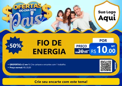 Modelo de Cartaz para Cartaz A4 Horizontal com o tema Ofertas do Dia dos Pais para Materiais Elétricos