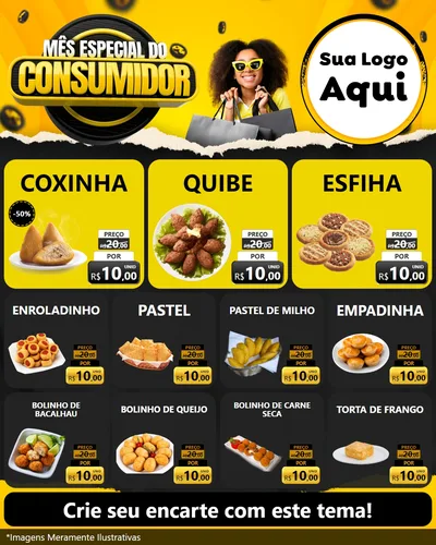 Modelo de Rede Social para Feed Instagram com o tema Mês Especial do Consumidor para Salgadaria