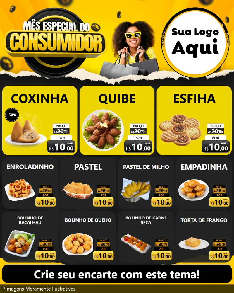 Modelo de Rede Social para Feed Instagram com o tema Mês Especial do Consumidor para Salgadaria