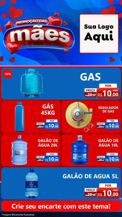 Modelo de TV para TV Vertical com o tema Promoção das Mães para Água e gás
