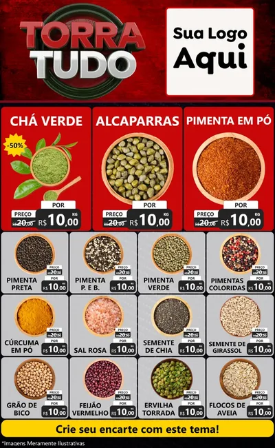 Modelo de Encarte para Encarte Grande com o tema Torra Tudo para Produtos Naturais