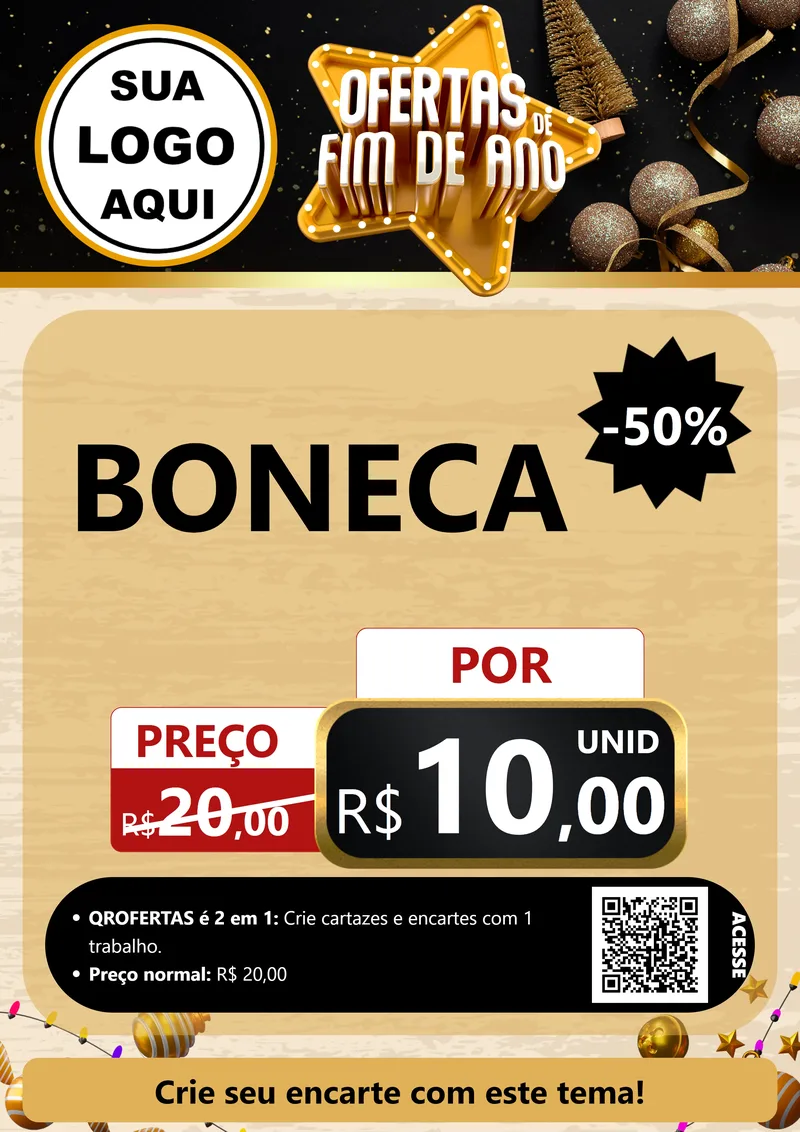 Modelo de Cartaz para Cartaz A4 Vertical com o tema Ofertas de Fim de Ano para Brinquedos