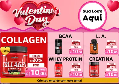 Modelo de Encarte para Encarte A4 Horizontal com o tema Valentine's Day para Suplementos alimentares