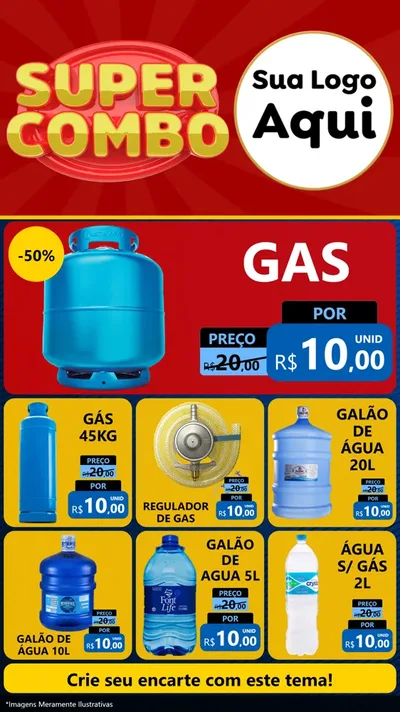 Modelo de Rede Social para Stories com o tema Super Combo para Água e gás