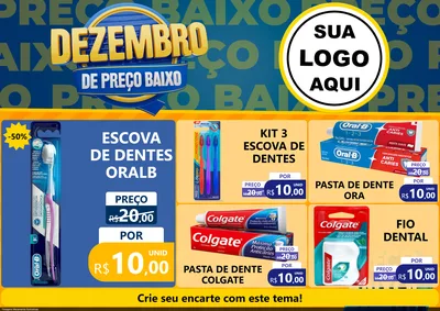 Modelo de Encarte para Encarte A4 Horizontal com o tema Dezembro de Preço Baixo para Higiene Pessoal