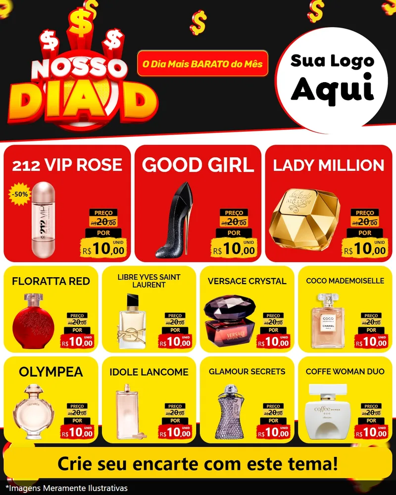 Modelo de Rede Social para Feed Instagram com o tema Nosso Dia D para Perfumes