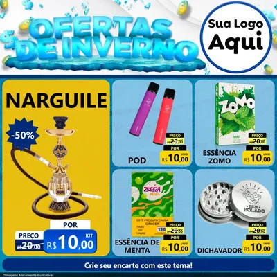 Modelo de Rede Social para Feed Facebook com o tema Ofertas de Inverno para Tabacaria