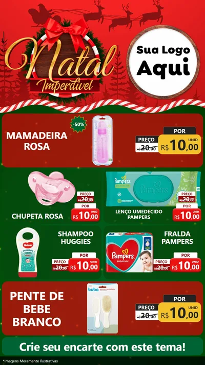 Modelo de TV para TV Vertical com o tema Natal Imperdível para Bebês