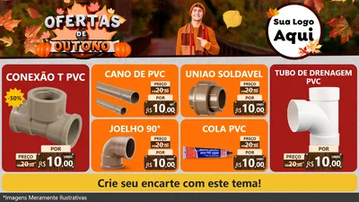 Modelo de TV para TV Horizontal com o tema Ofertas de Outono para Tubos e conexões