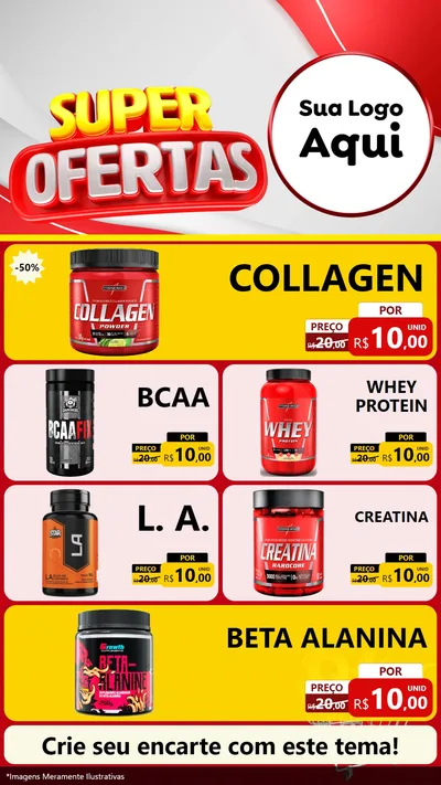 Modelo de TV para TV Vertical com o tema Super Ofertas para Suplementos alimentares