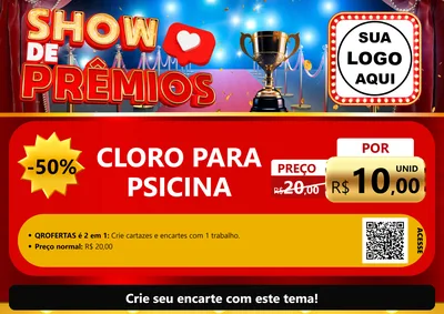 Modelo de Cartaz para Cartaz A4 Horizontal com o tema Show de Prêmios para Produtos para Piscina