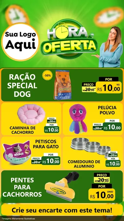 Modelo de TV para TV Vertical com o tema Hora da Oferta para Pet Shop