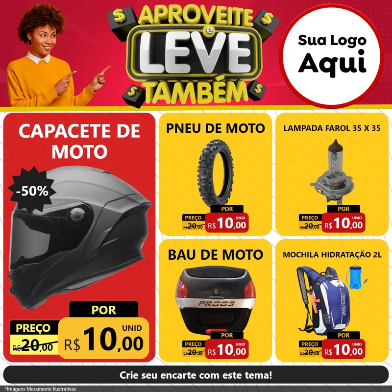 Modelo de Rede Social para Feed Facebook com o tema Aproveite e Leve Também para Moto peças