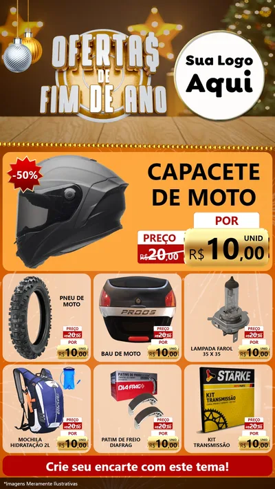 Modelo de Rede Social para Stories com o tema Ofertas de Fim de Ano para Moto peças