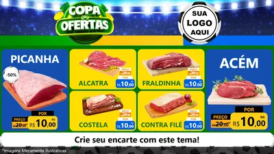 Modelo de TV para TV Horizontal com o tema Copa de Ofertas para Açougue