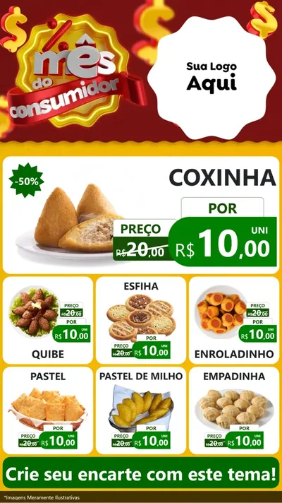 Modelo de Rede Social para Stories com o tema Mês do consumidor para Salgadaria