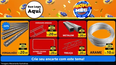 Modelo de TV para TV Horizontal com o tema Fecha Mês para Ferragens