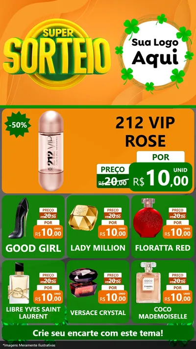 Modelo de Rede Social para Stories com o tema Super Sorteio para Perfumes