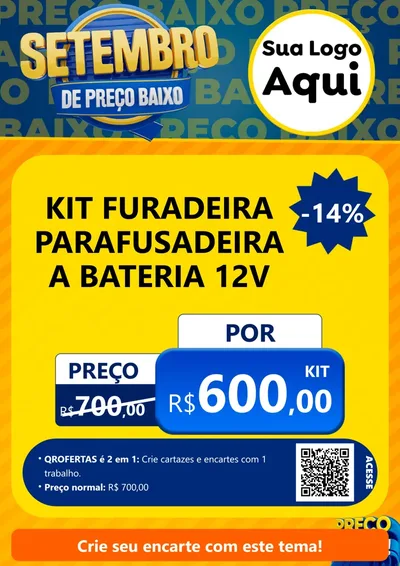 Modelo de Cartaz para Cartaz A4 Vertical com o tema Setembro De Preço Baixo para Maquinas e Ferramentas