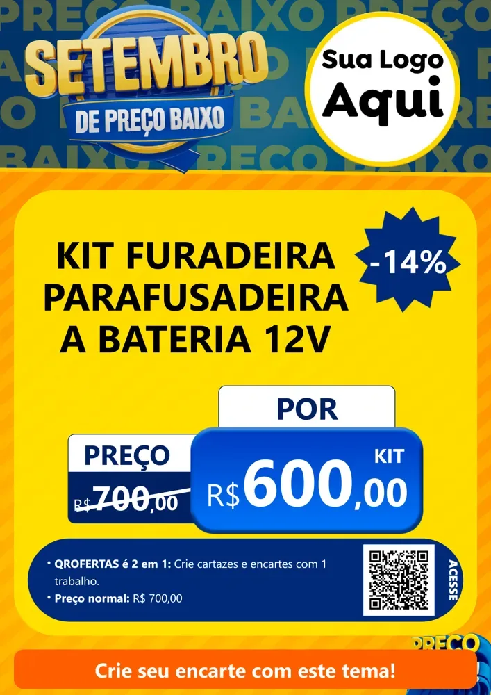 Modelo de Cartaz para Cartaz A4 Vertical com o tema Setembro De Preço Baixo para Maquinas e Ferramentas