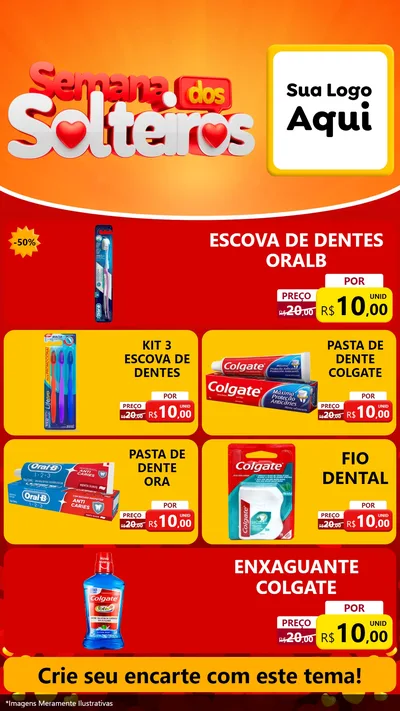 Modelo de TV para TV Vertical com o tema Semana dos Solteiros para Higiene Pessoal