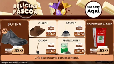 Modelo de TV para TV Horizontal com o tema Delícias de Páscoa para Agropecuária