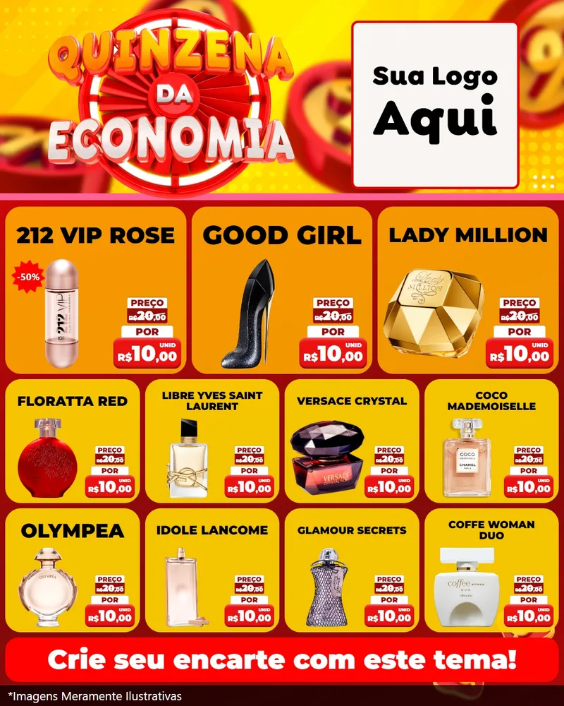 Modelo de Rede Social para Feed Instagram com o tema Quinzena Da Economia para Perfumes